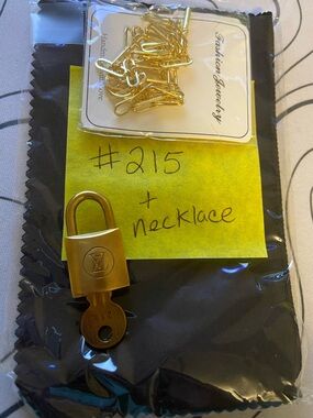 Louis Vuitton Gold Padlock Pendant Necklace Hardware